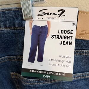 NWT Size 24W Seven7 Loose Straight Jean